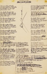 Cette image montre le manuscrit "Liberté" de Paul Eluard
